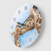 Giraffe & Calf Wall Clock Große Wanduhr (Winkel)