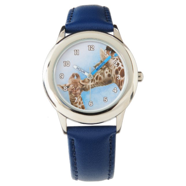 Giraffe & Calf Watch Armbanduhr (Vorderseite)