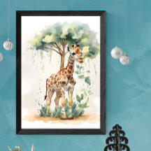 Giraffe Calfs Erlebnis-Kinderzimmer Watercol