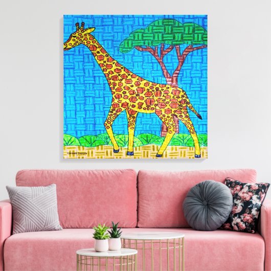 Giraffe - Canvas Print Leinwanddruck (Insitu (Wohnzimmer))