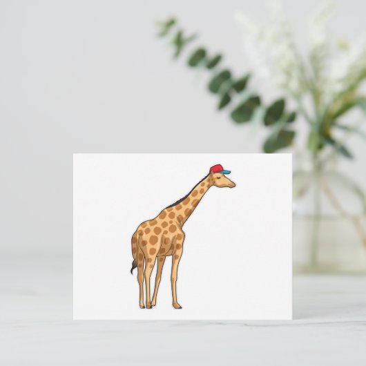 Giraffe Cap Postkarte (Stehend Vorderseite)