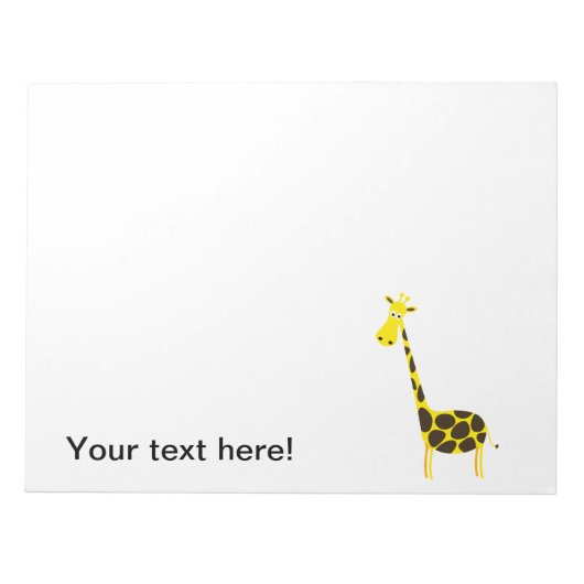 Giraffe Cartoon Notizblock (Vorderseite)