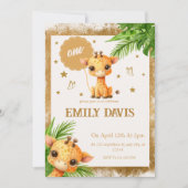 Giraffe-Cartoon-Safari Einladung (Vorderseite)