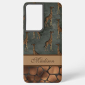 Giraffe Chic Script Name Stylish Trendy Safari Samsung Galaxy Hülle (Rückseite)