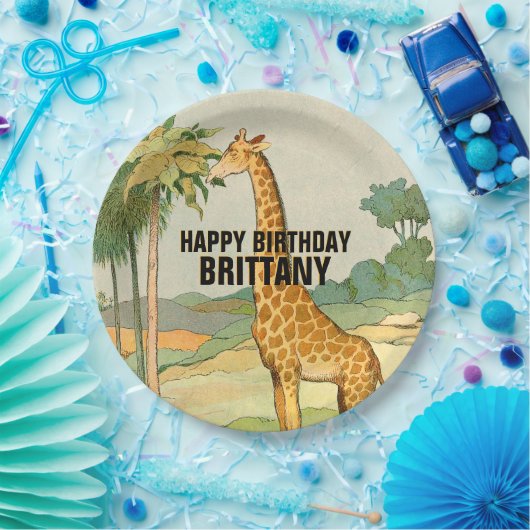 Giraffe Children's Birthday Pappteller (Party)