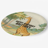 Giraffe Children's Birthday Pappteller (Schrägansicht)