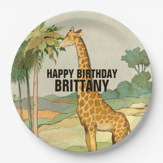 Giraffe Children's Birthday Pappteller