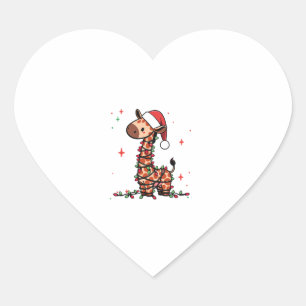 Giraffe Christbaum Giraffe Xmas Tree Women & B Herz-Aufkleber