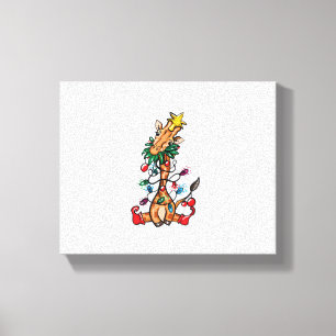 Giraffe Christbaum Giraffe Xmas Tree Women & B Leinwanddruck
