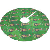 Giraffe Christmas Brushed Polyester Tree Skirt Polyester Weihnachtsbaumdecke (Schrägansicht)