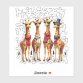 Giraffe Christmas Chic Oversized T-Shirt Aufkleber (Blatt)