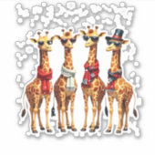 Giraffe Christmas Chic Oversized T-Shirt Aufkleber (Vorderseite)
