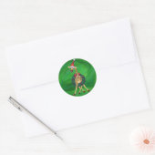 Giraffe Christmas Classic Round Sticker (Umschlag)