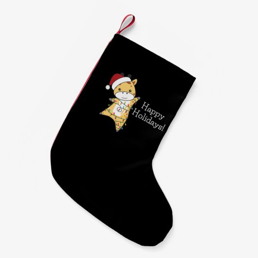 Giraffe Christmas Giraffes Winter Animals Adult Cl Kleiner Weihnachtsstrumpf (Vorderansicht (hängend))