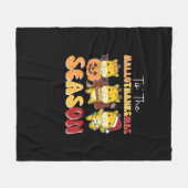 Giraffe Christmas Halloween Tis The Hallothanksmas Fleecedecke (Vorderseite (Horizontal))