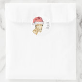 Giraffe Christmas Hat HO HO HO Runder Aufkleber (Tasche)