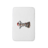 Giraffe Christmas Hat Xmas Badematte (Vorderseite Vertikal)