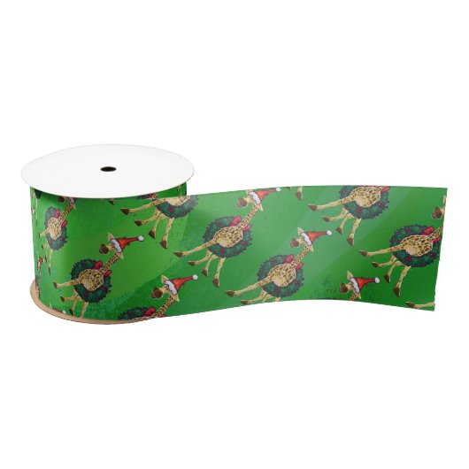 Giraffe Christmas Satin Ribbon Satinband (Spule)