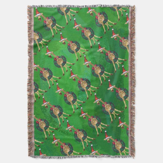 Giraffe Christmas Throw Blanket Decke (Vorderseite Vertikal)