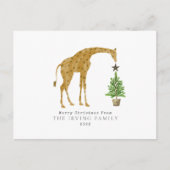 Giraffe Christmas Tree Feiertagspostkarte (Vorderseite)