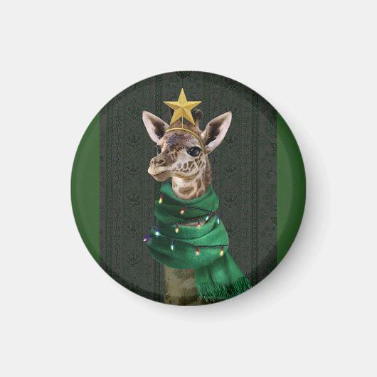 Giraffe Christmas Tree Magnet (Vorne)