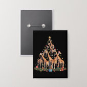 Giraffe Christmas Tree Santa African Wildlife Farm Button (Vorderseite/Rückseite)