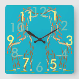 Giraffe Clock Fun Niedlicher Tiere Modernes Künstl Quadratische Wanduhr
