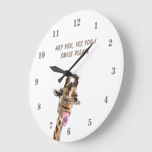 Giraffe Clock Funny Gift - Benutzerdefinierter Tex Große Wanduhr (Winkel)