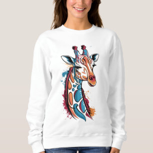 Giraffe Color Splash – Abstraktes Pop-Art-Tier Sweatshirt