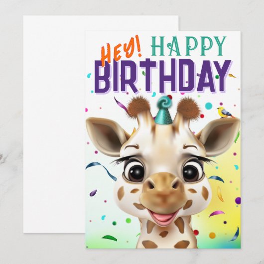 Giraffe Confetti Birthday (Vorne/Hinten)