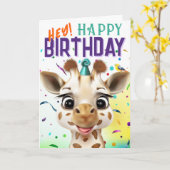 Giraffe Confetti Birthday Karte (Gelbe Blume)
