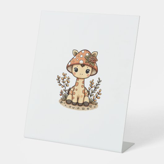 Giraffe Cottagecore Mushroom Sockelschild (Vorderseite)