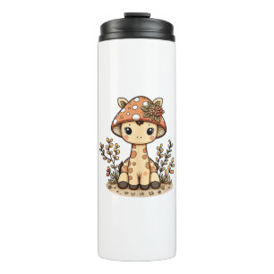 Giraffe Cottagecore Mushroom Thermosbecher