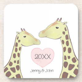Giraffe Couple Verlobung/ Hochzeit Getränkeuntersetzer