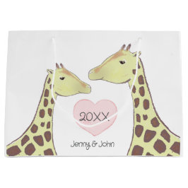 Giraffe Couple Verlobung/ Hochzeit Große Geschenktüte