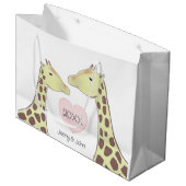Giraffe Couple Verlobung/ Hochzeit Große Geschenktüte (Vorderseite Schrägansicht)