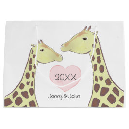 Giraffe Couple Verlobung/ Hochzeit Große Geschenktüte