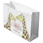 Giraffe Couple Verlobung/ Hochzeit Große Geschenktüte (Vorderseite Schrägansicht)