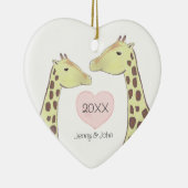 Giraffe Couple Verlobung/ Hochzeit Keramik Ornament (Rechts)