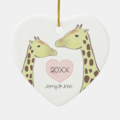 Giraffe Couple Verlobung/ Hochzeit Keramik Ornament (Hinten)