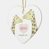 Giraffe Couple Verlobung/ Hochzeit Keramik Ornament (Links)