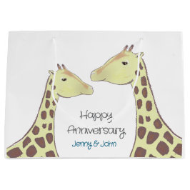 Giraffe Couple Wedding Anniversary Große Geschenktüte