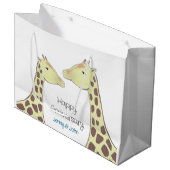 Giraffe Couple Wedding Anniversary Große Geschenktüte (Vorderseite Schrägansicht)