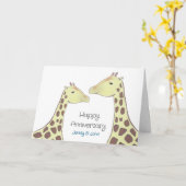 Giraffe Couple Wedding Anniversary Karte (Gelbe Blume)