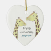 Giraffe Couple Wedding Anniversary Keramik Ornament (Rechts)