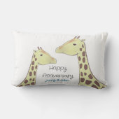 Giraffe Couple Wedding Anniversary Lendenkissen (Rückseite)
