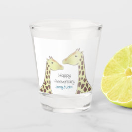 Giraffe Couple Wedding Anniversary Schnapsglas