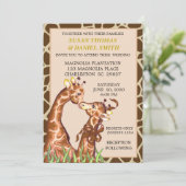 Giraffe Couple Wedding Einladung (Stehend Vorderseite)