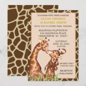Giraffe Couple Wedding Einladung (Vorne/Hinten)