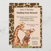 Giraffe Couple Wedding Renewal Stimmen Einladung (Vorne/Hinten)